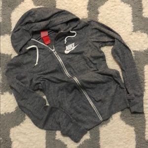 Nike gray zip hoodie size small